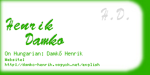 henrik damko business card